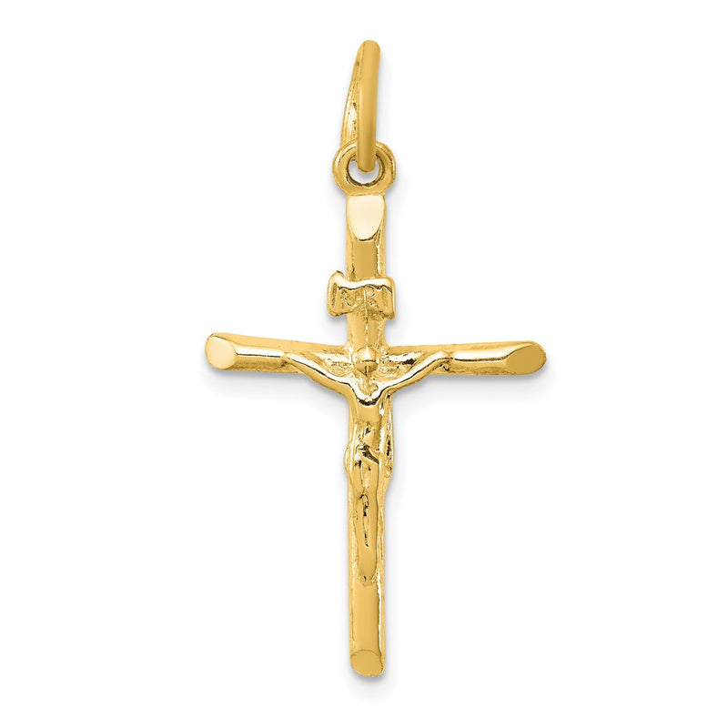 Ss/Gold Plated Sterling Silver Gold-Tone Inri Crucifix Pendant