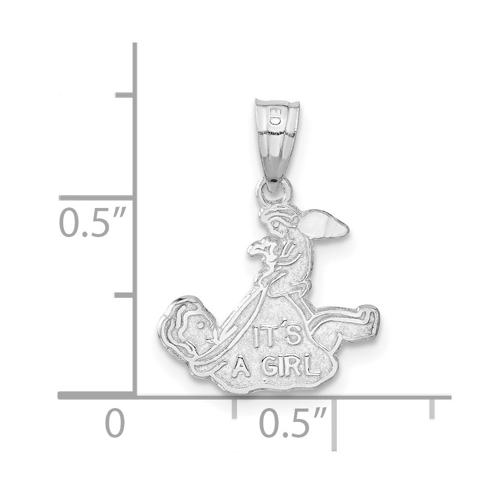 Sterling Silver It'S A Girl Charm