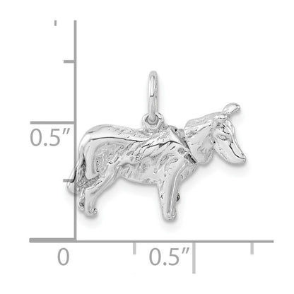 Sterling Silver 3-D Polished Collie Dog Charm