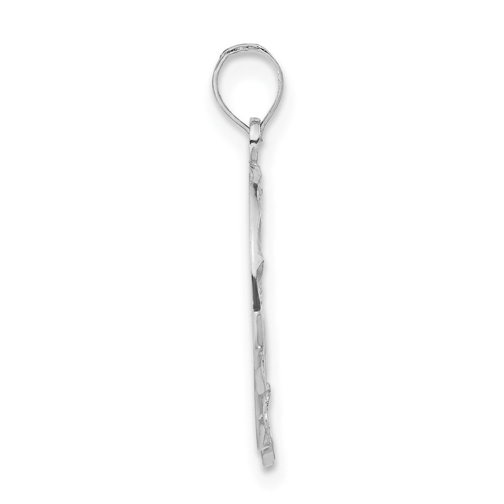Sterling Silver Polished Diamond-Cut The Best Star Helmet Charm