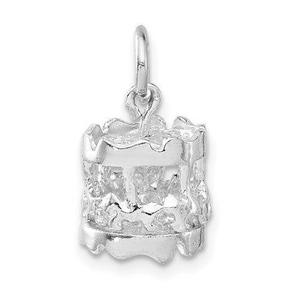 Sterling Silver 3-D Polished Moveable Carousel Charm