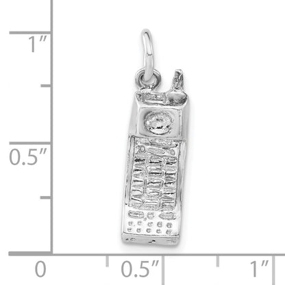Sterling Silver Polished Cell Phone Charm