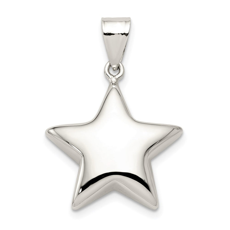 Sterling Silver Rhodium-Plated Star Charm