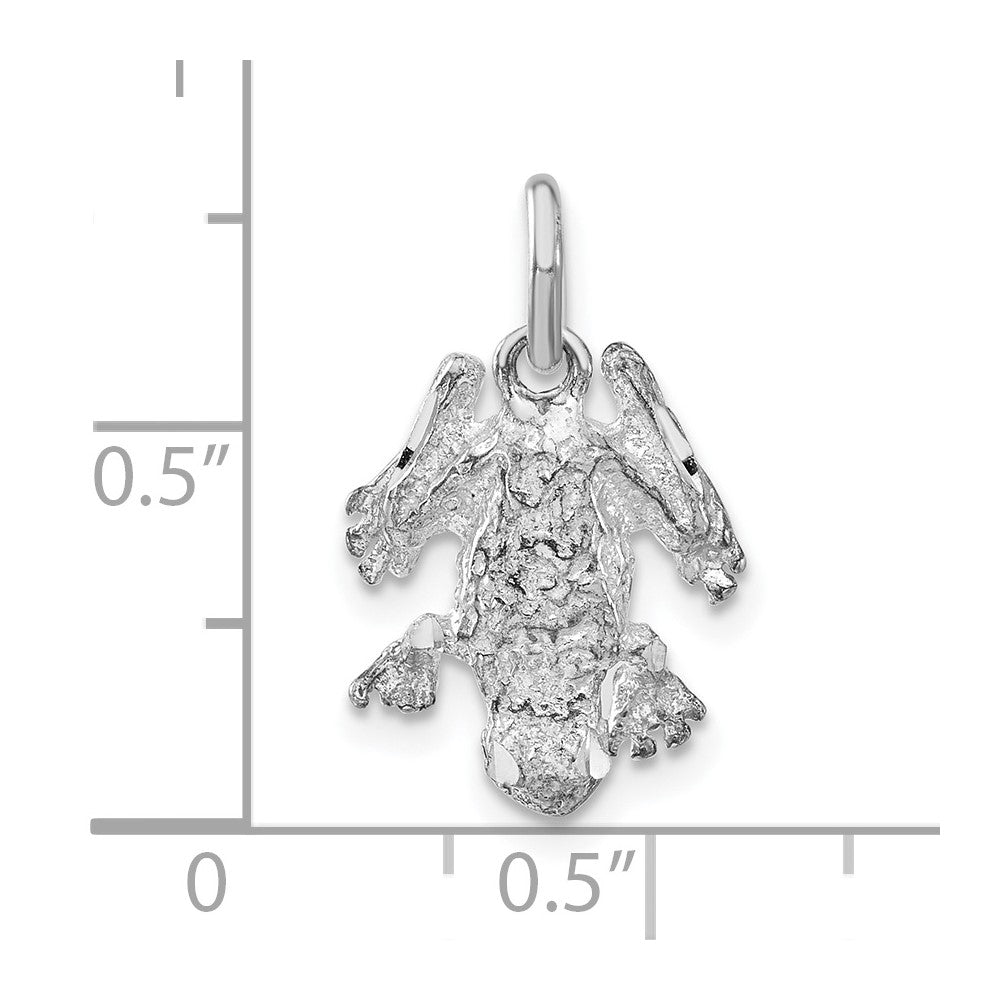 Sterling Silver Polished & Textured Frog Charm