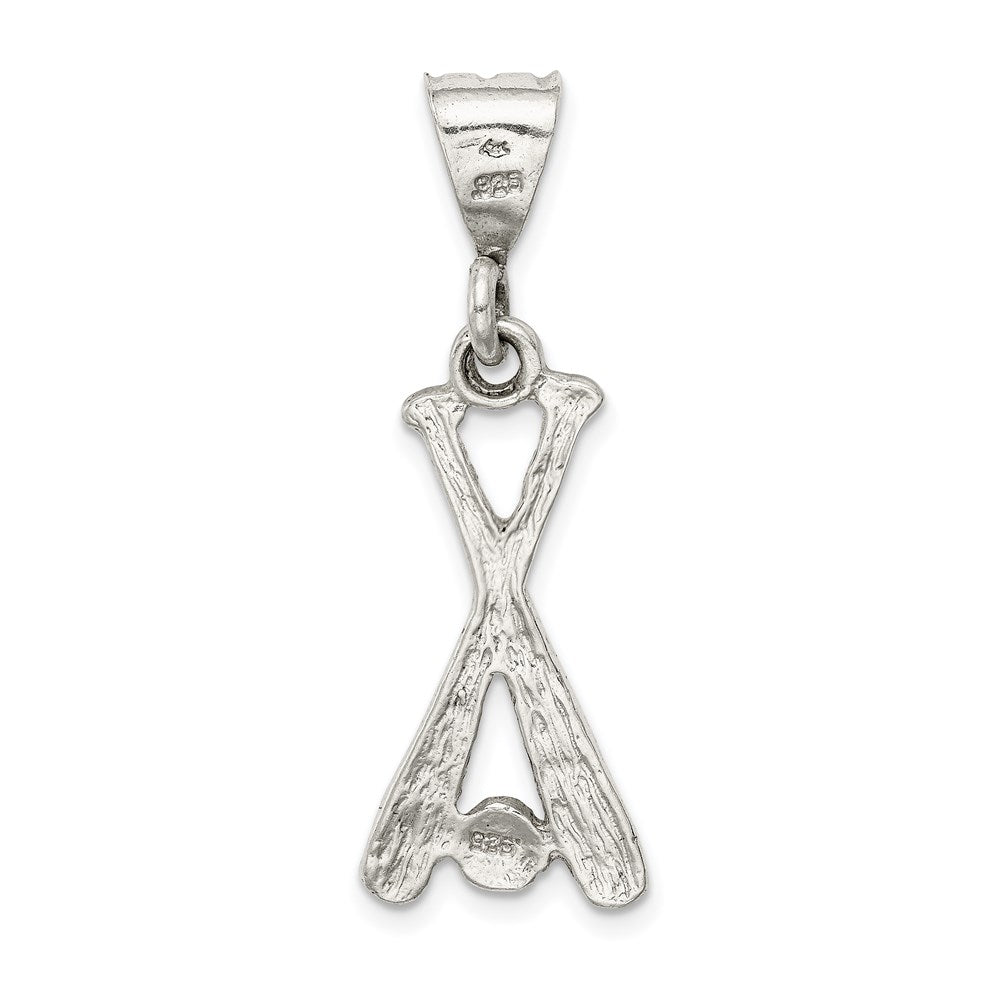 Sterling Silver Two Bats & A Ball Charm