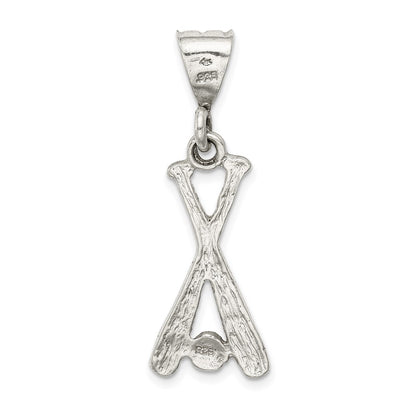 Sterling Silver Two Bats & A Ball Charm