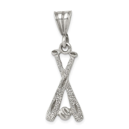 Sterling Silver Two Bats & A Ball Charm