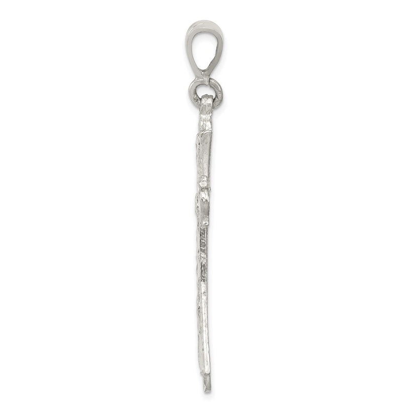 Sterling Silver Diamond-Cut Cross Pendant
