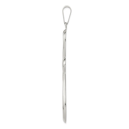 Sterling Silver Rhodium-Plated Cross Pendant