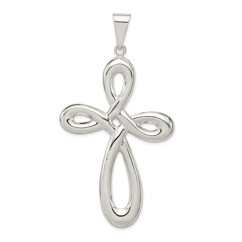 Sterling Silver Rhodium-Plated Cross Pendant