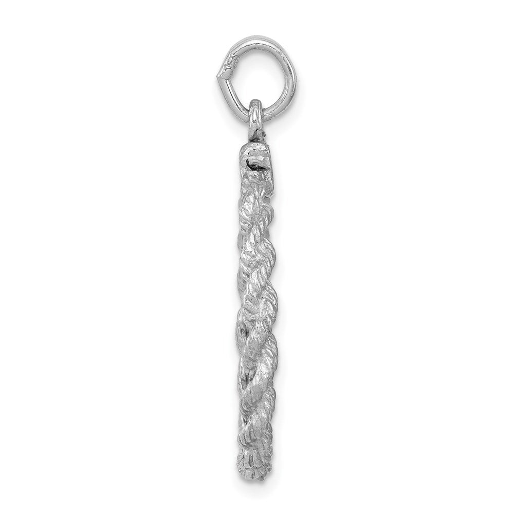 Sterling Silver Rhodium-Plated Merry Christmas Disc Charm