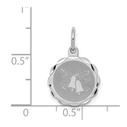 Sterling Silver Rhodium-Plated Wedding Bells Disc Charm