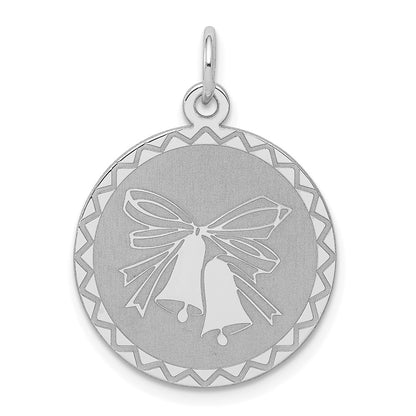 Sterling Silver Rhodium-Plated Wedding Bells Charm