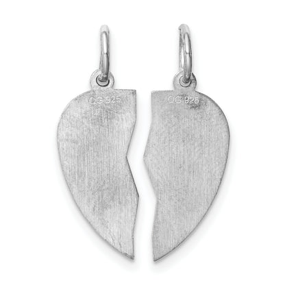 Sterling Silver Rhodium-Plated 2-Piece Love You Disc Charm