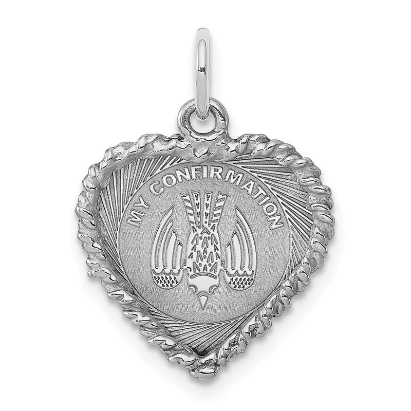 Sterling Silver Rhodium-Plated My Confirmation Disc Charm