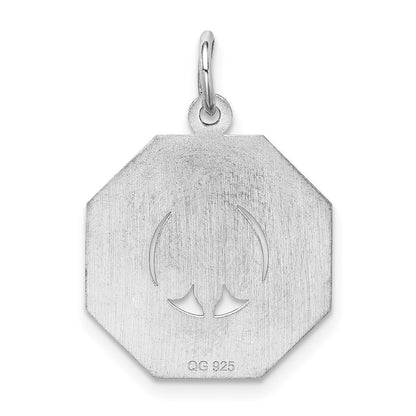Sterling Silver Rhodium-Plated My Confirmation Disc Charm