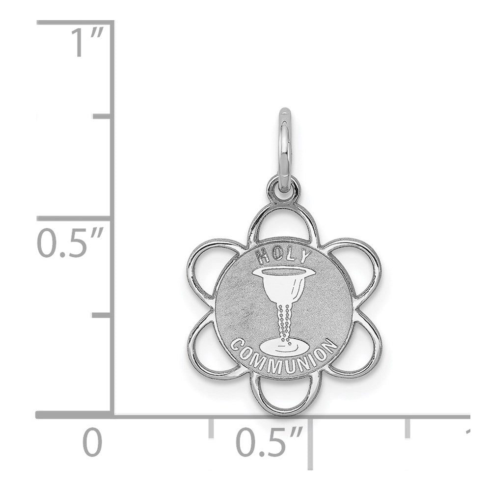 Sterling Silver Rhodium-Plated Holy Communion Disc Charm