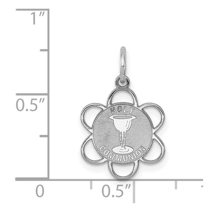 Sterling Silver Rhodium-Plated Holy Communion Disc Charm