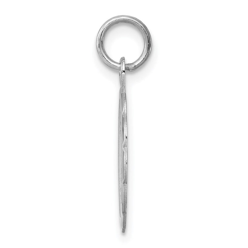 Sterling Silver Rhodium-Plated Praying Hands Disc Charm
