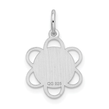 Sterling Silver Rhodium-Plated Graduation Day Disc Charm