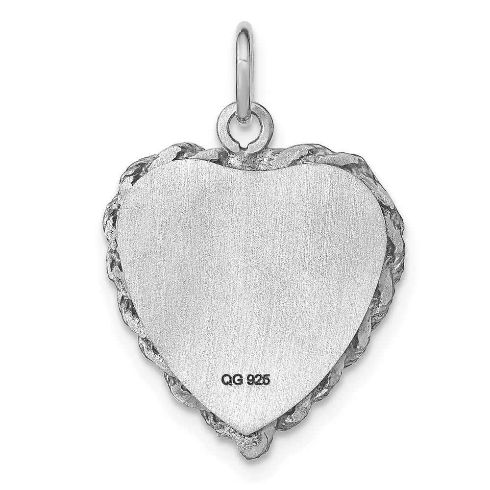 Sterling Silver Rhodium-Plated Graduation Cap & Diploma Disc Charm