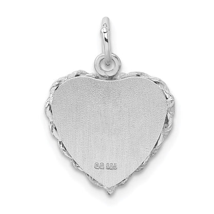 Sterling Silver Rh-Plt Graduation Cap & Diploma Polished Disc Cha
