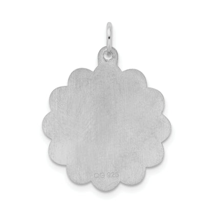Sterling Silver Rhodium-Plated Stork Disc Charm