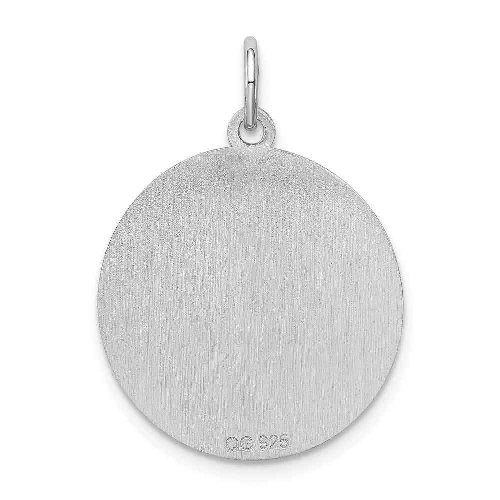 Sterling Silver Rhodium-Plated Doberman Pinscher Disc Charm