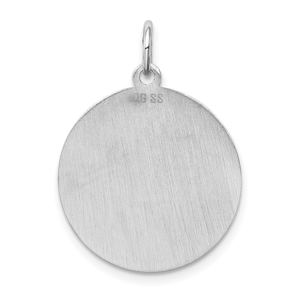 Sterling Silver Rhodium-Plated Pomeranian Disc Charm