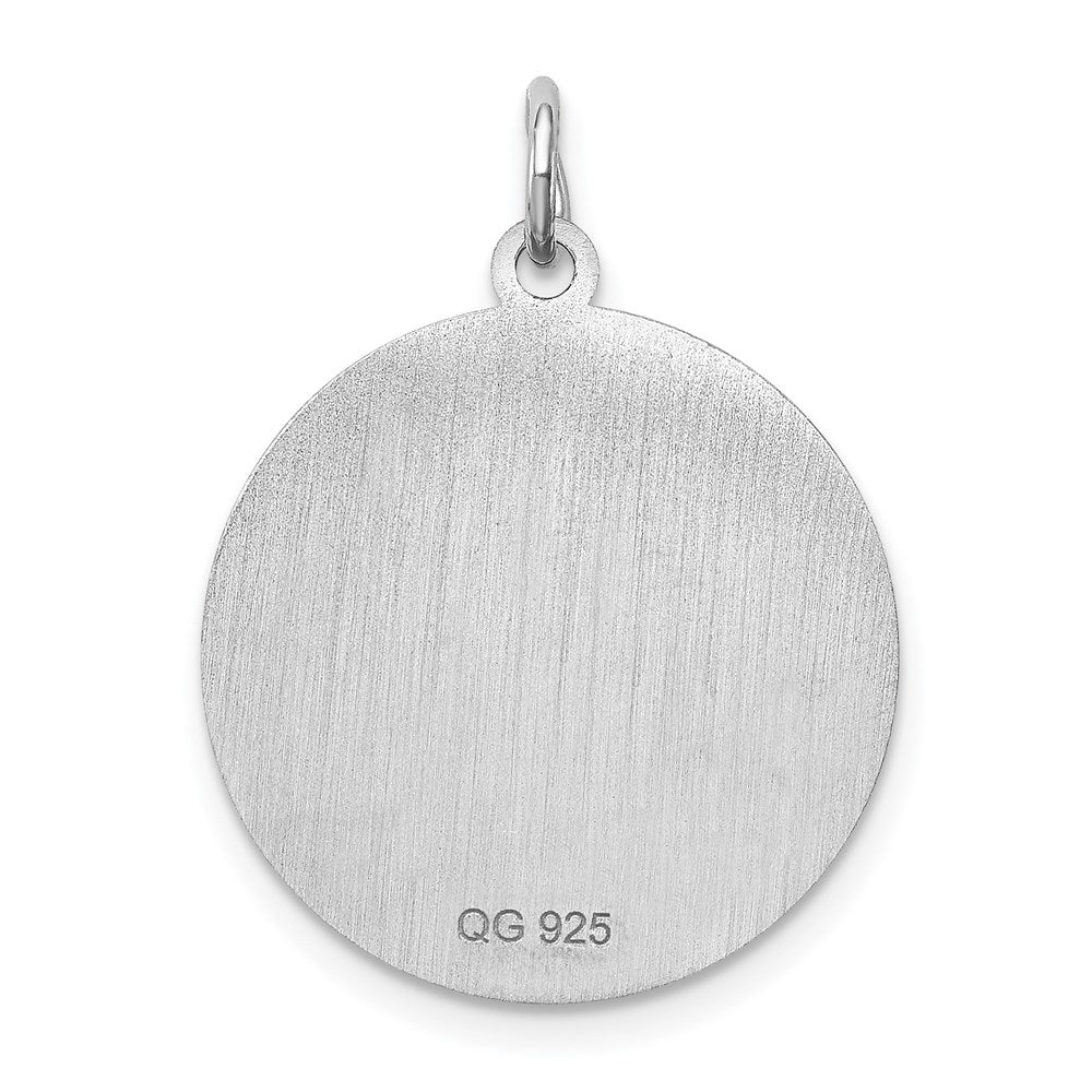 Sterling Silver Rhodium-Plated Poodle Disc Charm