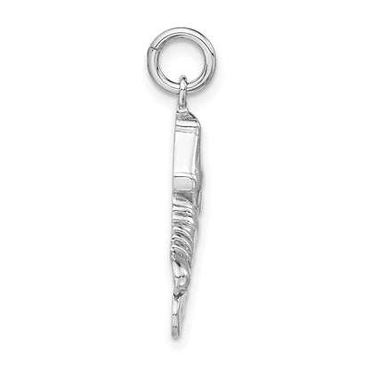 Sterling Silver Polished Inline Skate Charm
