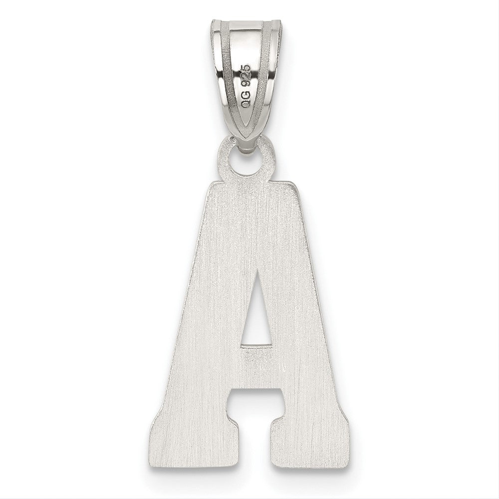 Sterling Silver Rhodium-Plated Letter A Initial Pendant