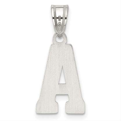 Sterling Silver Rhodium-Plated Letter A Initial Pendant