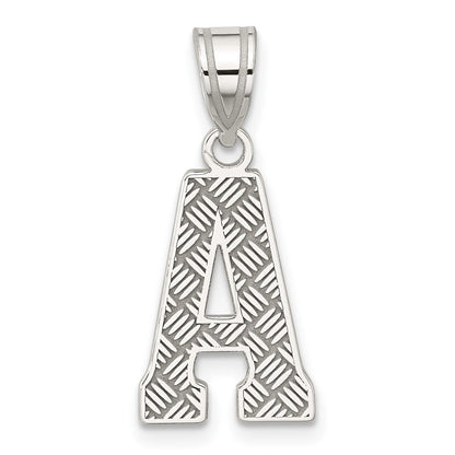 Sterling Silver Rhodium-Plated Letter A Initial Pendant