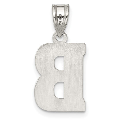 Sterling Silver Rhodium-Plated Letter B Initial Pendant