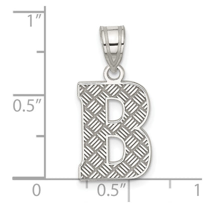 Sterling Silver Rhodium-Plated Letter B Initial Pendant