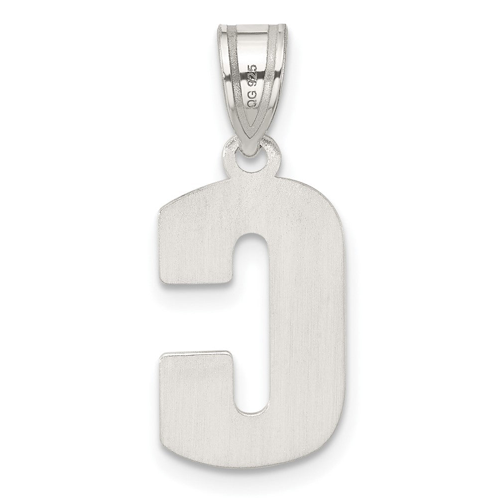 Sterling Silver Rhodium-Plated Letter C Initial Pendant