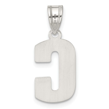 Sterling Silver Rhodium-Plated Letter C Initial Pendant