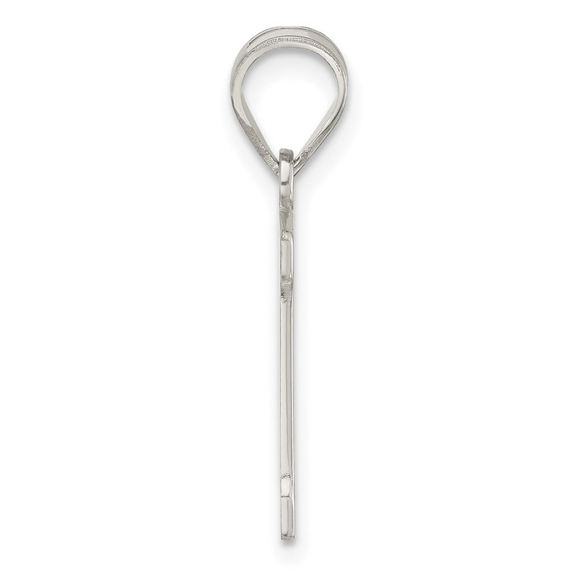 Sterling Silver Rhodium-Plated Letter D Initial Pendant