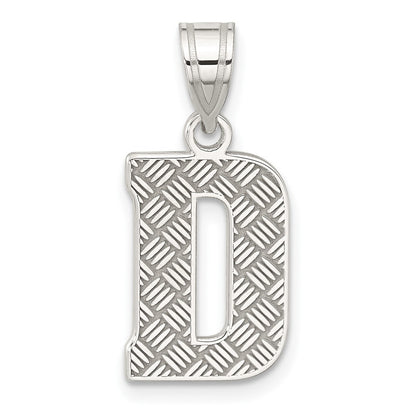Sterling Silver Rhodium-Plated Letter D Initial Pendant