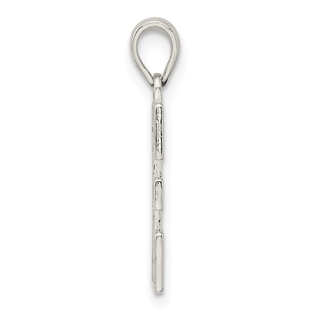 Sterling Silver Rhodium-Plated Letter E Initial Pendant