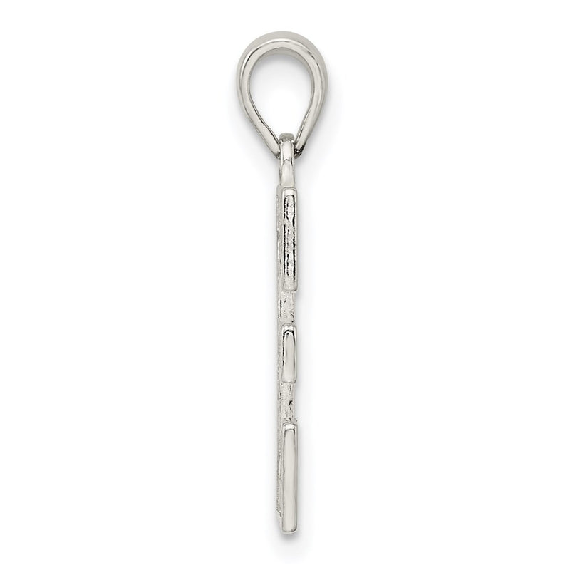 Sterling Silver Rhodium-Plated Letter E Initial Pendant