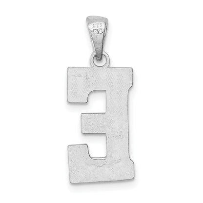 Sterling Silver Rhodium-Plated Letter E Initial Pendant