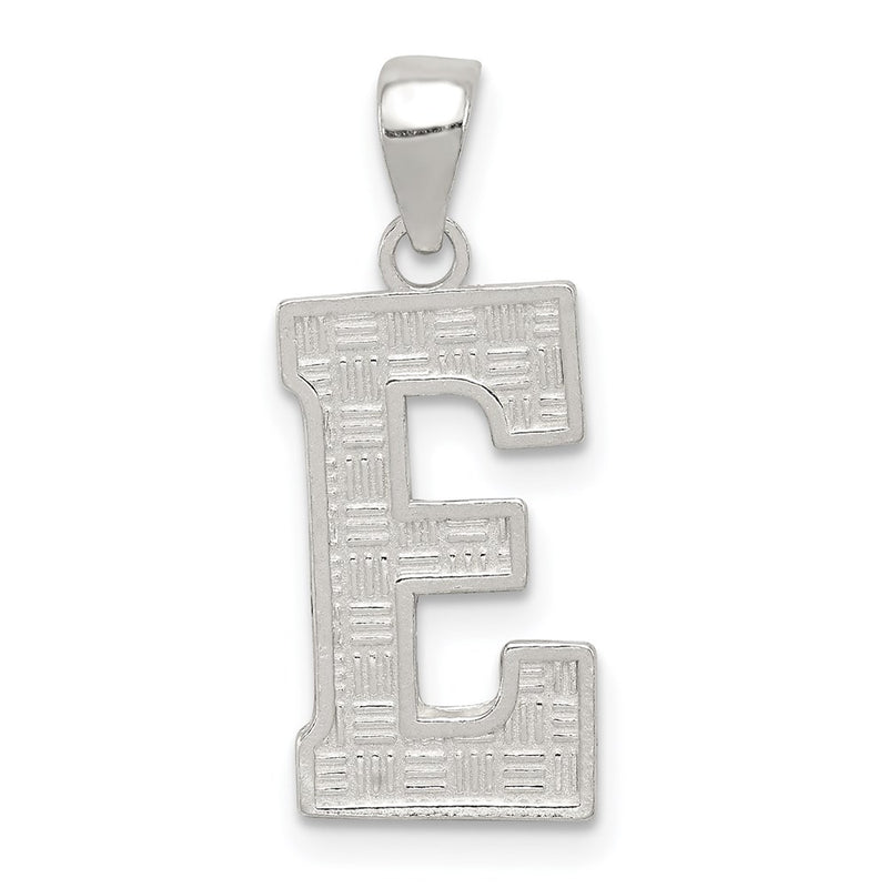 Sterling Silver Rhodium-Plated Letter E Initial Pendant