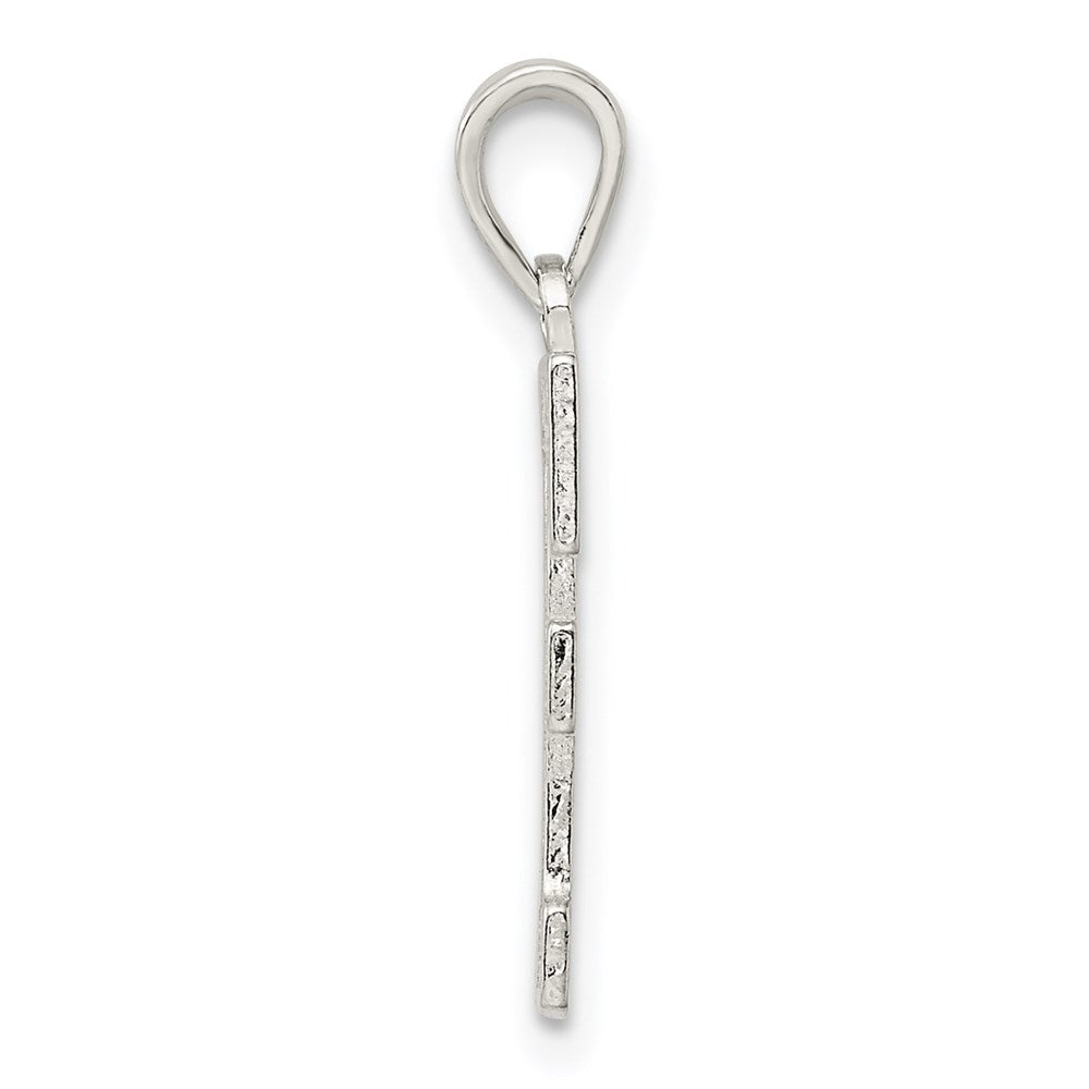 Sterling Silver Rhodium-Plated Letter F Initial Pendant