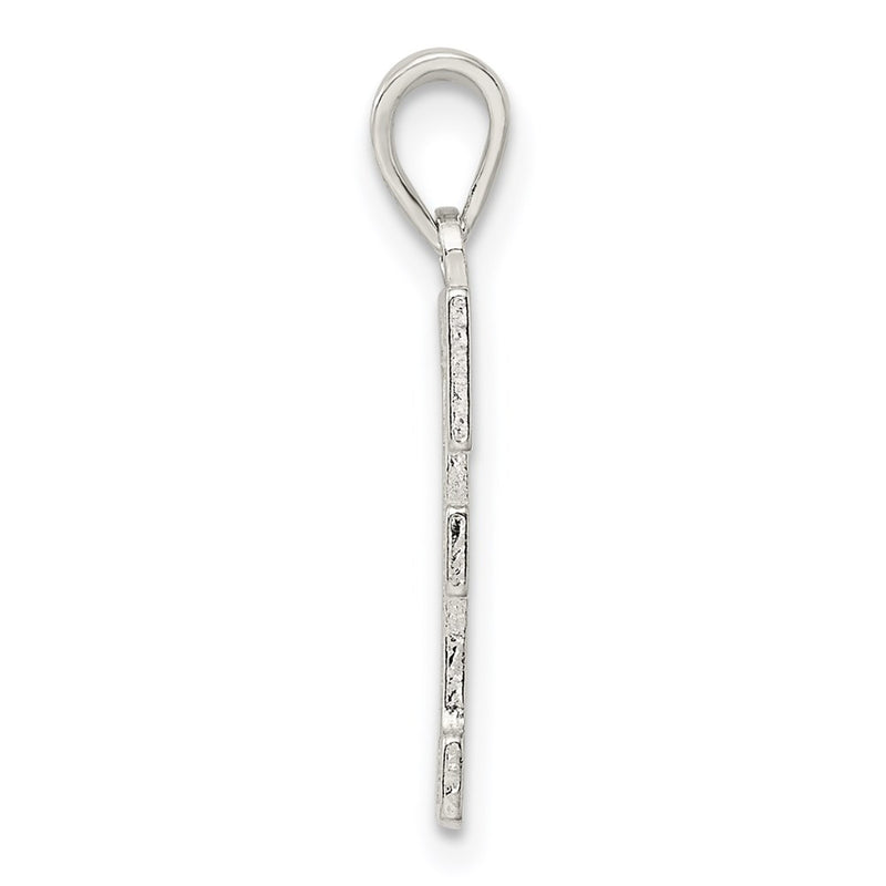 Sterling Silver Rhodium-Plated Letter F Initial Pendant