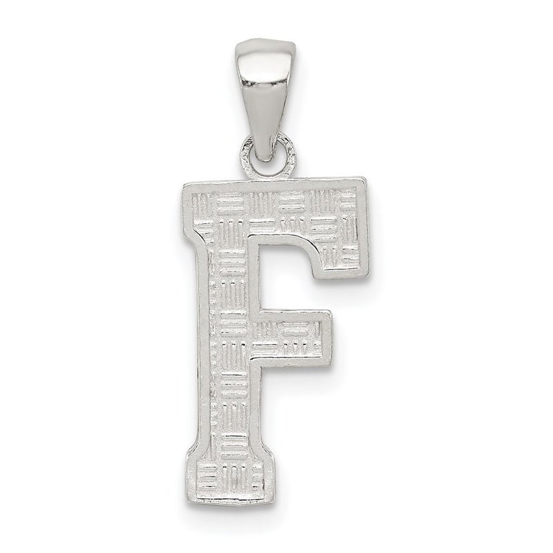 Sterling Silver Rhodium-Plated Letter F Initial Pendant