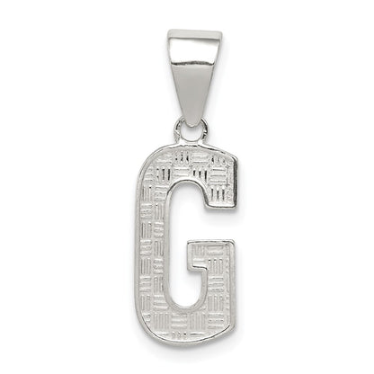 Sterling Silver Rhodium-Plated Letter G Initial Pendant