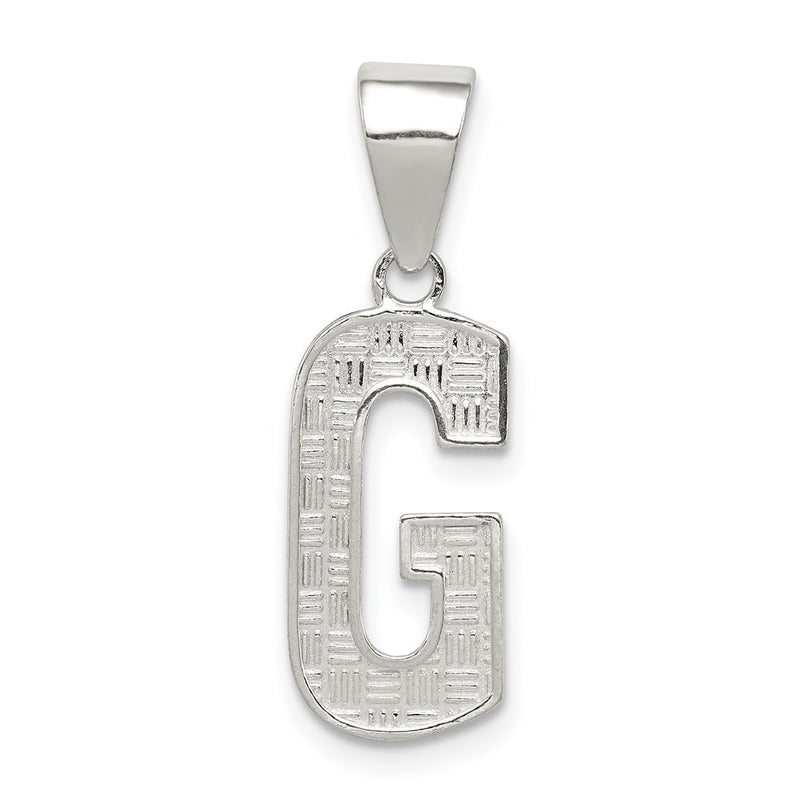 Sterling Silver Rhodium-Plated Letter G Initial Pendant