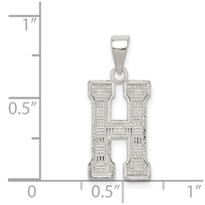 Sterling Silver Rhodium-Plated Letter H Initial Pendant